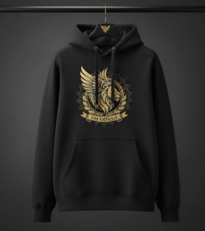 gold and black hoodie